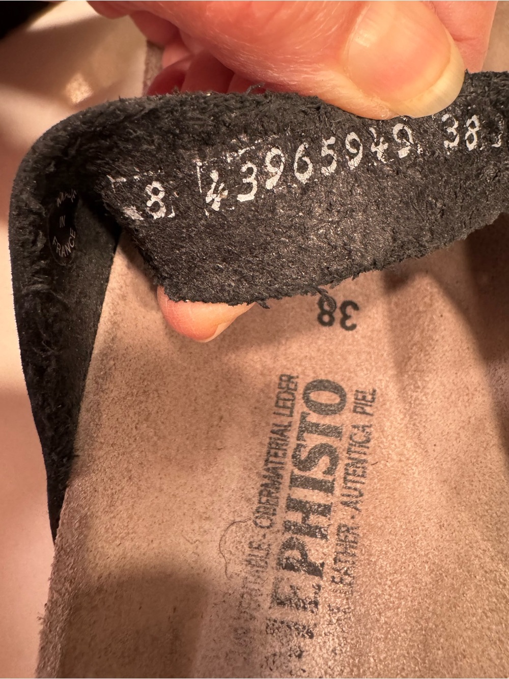 MEPHISTO “Helena Spark” black nubuck slide sandals, rhinestones on straps, 8 - Picture 9 of 16